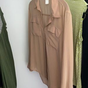 Light brown sandy cover up blouse